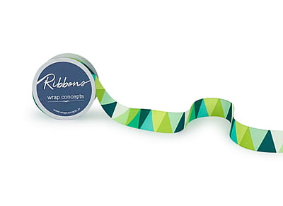 Triangle Ribbon - Shades of Green