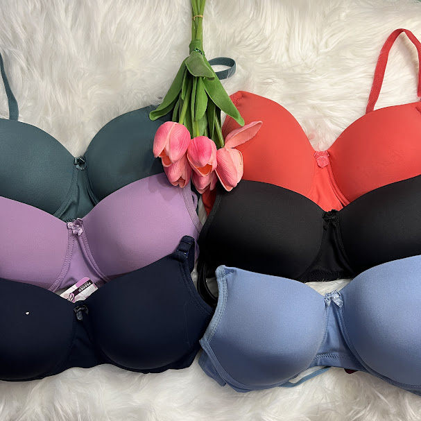 6 Plain Thin padded bra combo