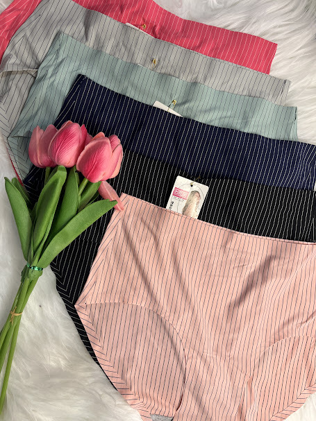 6 Premium seamless panties-Striped