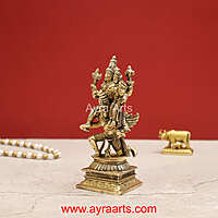 Lord Vishnu Lakshmi Seated on Garuda in Brass - 5.5 inch Height