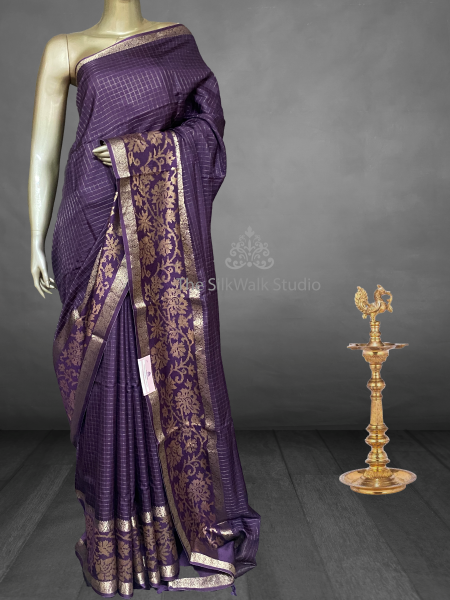 Harini - The Checked Chinon Saree SWS161