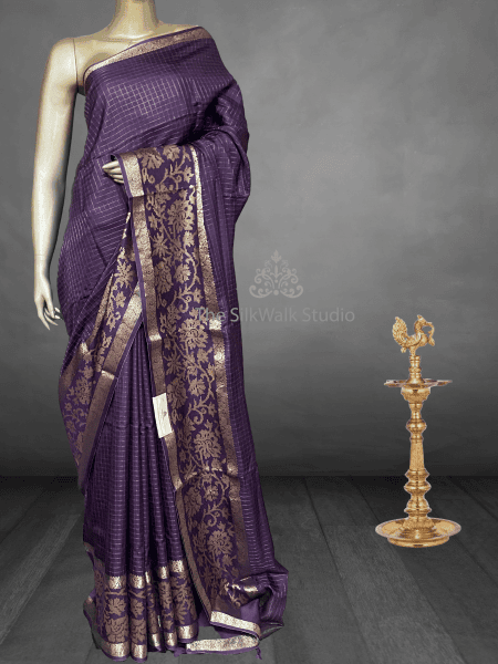 Harini - The Checked Chinon Saree SWS161