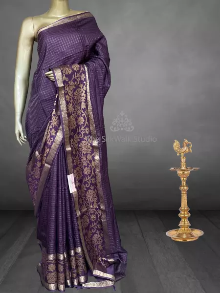 Harini - The Checked Chinon Saree SWS161