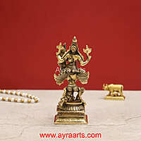 Lord Vishnu Lakshmi Seated on Garuda in Brass - 5.5 inch Height