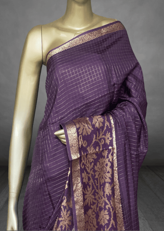 Harini - The Checked Chinon Saree SWS161