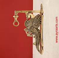 Pure Brass Wall Parrot Hanger Bracket for Bells and Lamps - 9 inch Height