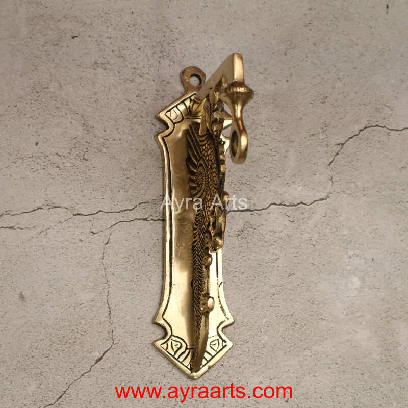 Pure Brass Wall Parrot Hanger for Bells and Lamps - 9 inch Height