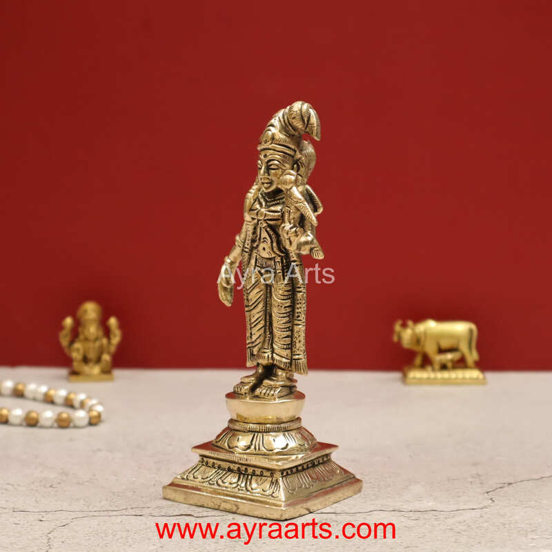 Divine Brass Superfine Goddess Andal Goda Devi Statue - 6 inch Height