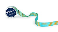 Grosgrain Ribbon with Gold Foil Stripes