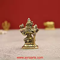 Brass Rajarajeshwari Tripura Sundari Lalitha Devi Idol - 2 inch Height