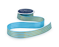 Grosgrain Ribbon with Gold Foil Stripes