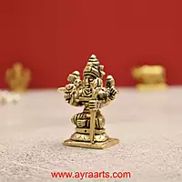 Brass Rajarajeshwari Tripura Sundari Lalitha Devi Idol - 2 inch Height