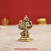 Brass Rajarajeshwari Tripura Sundari Lalitha Devi Idol - 2 inch Height