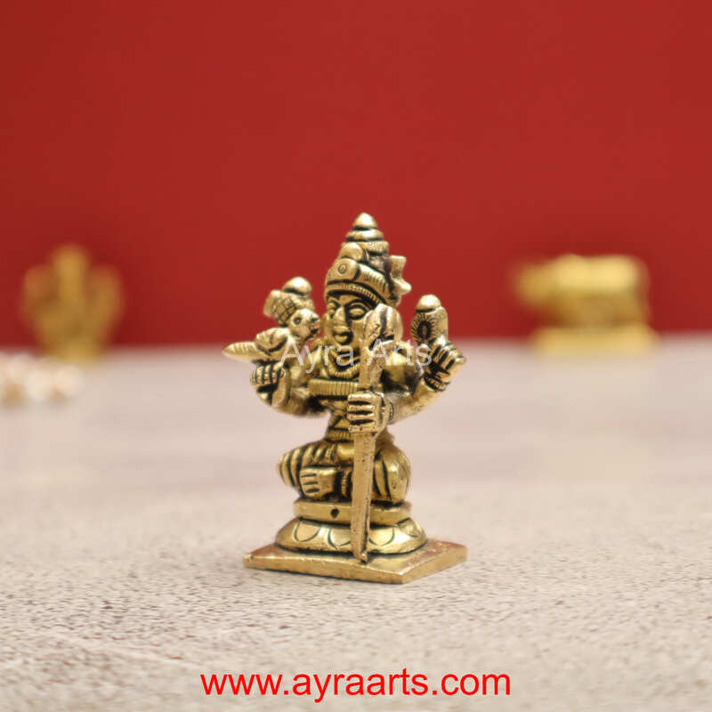 Brass Rajarajeshwari Tripura Sundari Lalitha Devi Idol - 2 inch Height