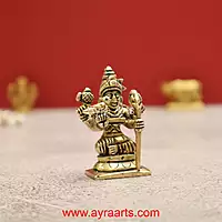 Brass Rajarajeshwari Tripura Sundari Lalitha Devi Idol - 2 inch Height