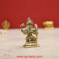Brass Rajarajeshwari Tripura Sundari Lalitha Devi Idol - 2 inch Height
