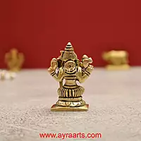 Brass Rajarajeshwari Tripura Sundari Lalitha Devi Idol - 2 inch Height
