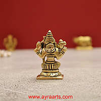 Brass Rajarajeshwari Tripura Sundari Lalitha Devi Idol - 2 inch Height