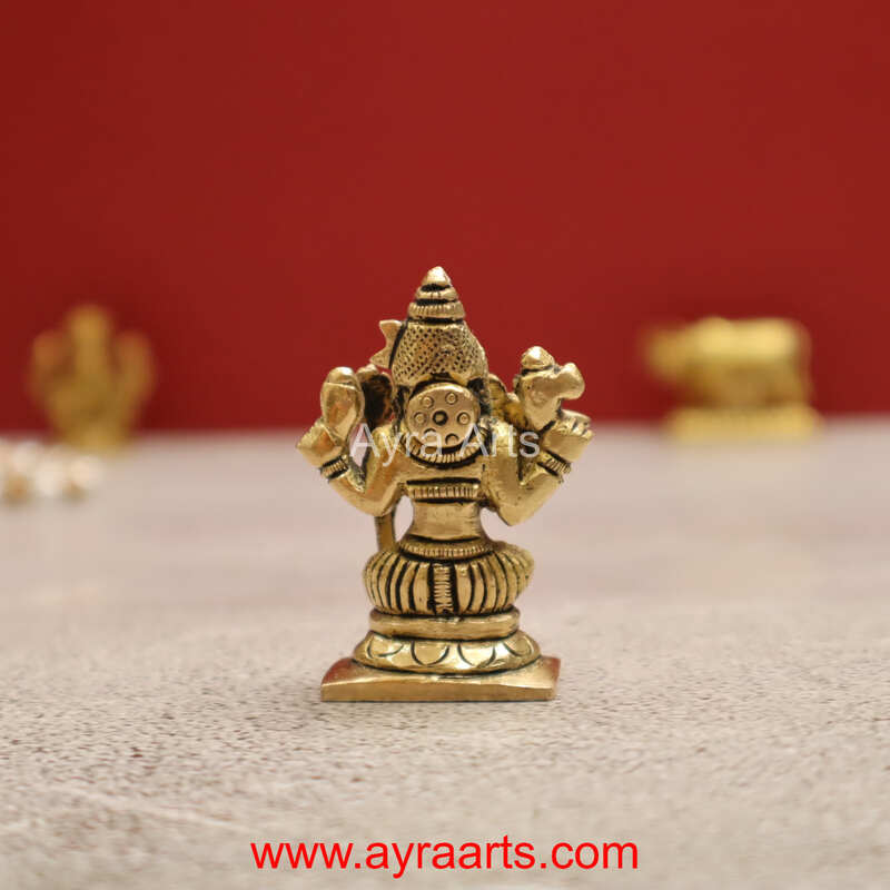 Brass Rajarajeshwari Tripura Sundari Lalitha Devi Idol - 2 inch Height