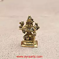 Brass Rajarajeshwari Tripura Sundari Lalitha Devi Idol - 2 inch Height