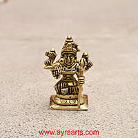 Brass Rajarajeshwari Tripura Sundari Lalitha Devi Idol - 2 inch Height
