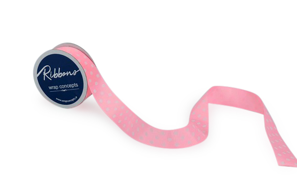 Polka Dot s- Baby Pink with White