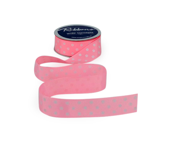 Polka Dot s- Baby Pink with White