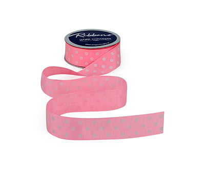 Polka Dot s- Baby Pink with White