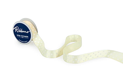 Polka Dot Ribbon - Cream With White