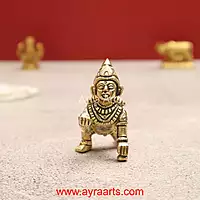 Handmade Brass Laddu Gopal Krishna Bal Krishna Idol - 2.5 inch Height