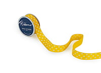 Polka Dot - Yellow with White-2.5 cms-Yellow-10 yards