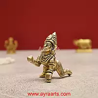 Handmade Brass Laddu Gopal Krishna Bal Krishna Idol - 2.5 inch Height