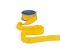 Polka Dot - Yellow with White-2.5 cms-Yellow-10 yards