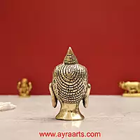 Antique Brass Buddha Head - 3 Inch Height