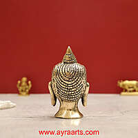 Antique Brass Buddha Head - 3 Inch Height
