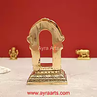 Brass Prabhavali with Chowki Peetam Suitable of Small Idols Pooja Decor - 5.8 Inch Height
