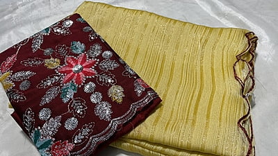 Sitara Marble Designer Saree - Yellow