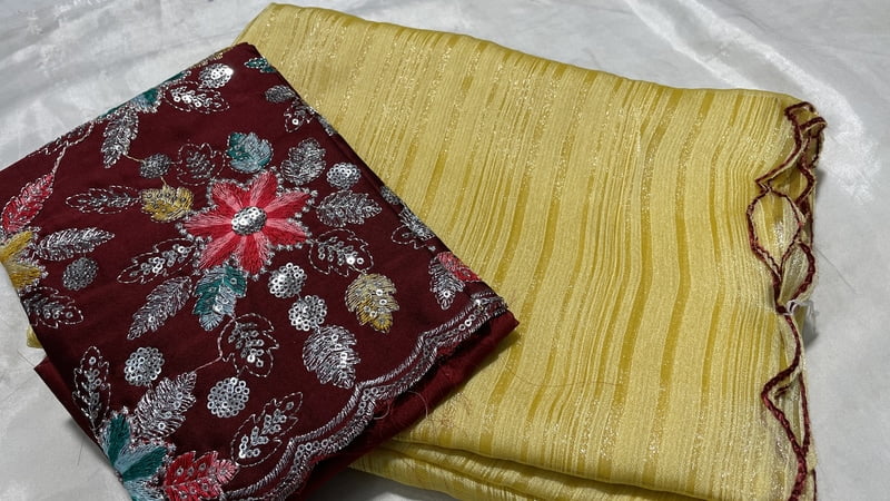 Sitara Marble Designer Saree - Yellow