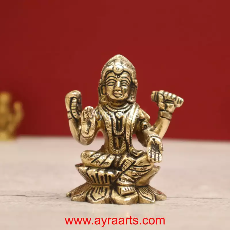 Brass Balambigai Balambika Bala Tripura Sundari Idol - 2.8 inch height