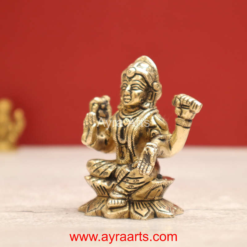 Brass Balambigai Balambika Bala Tripura Sundari Idol - 2.8 inch height