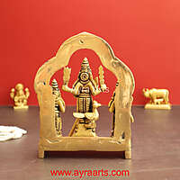 Valli Devasena Sameta Sri Subrahmanya Swamy Brass Idols with Arch - 6 inch Height