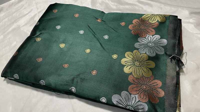 Lichi Multi Floral Saree - Dark Green