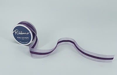 Sheer Ribbon with Centre Strip - Lilac