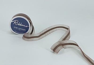 Sheer Ribbon with Centre Strip - Lilac