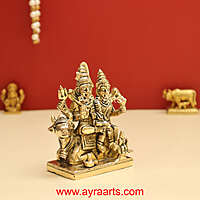 Shiv Parivar Mahadev Shiva Family Idol in Brass- 4 Inch Height