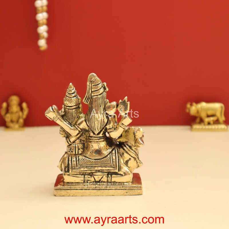 Shiv Parivar Mahadev Shiva Family Idol in Brass- 4 Inch Height
