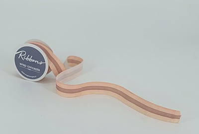 Grosgrain Stripes Ribbon - Grey & Aubergine