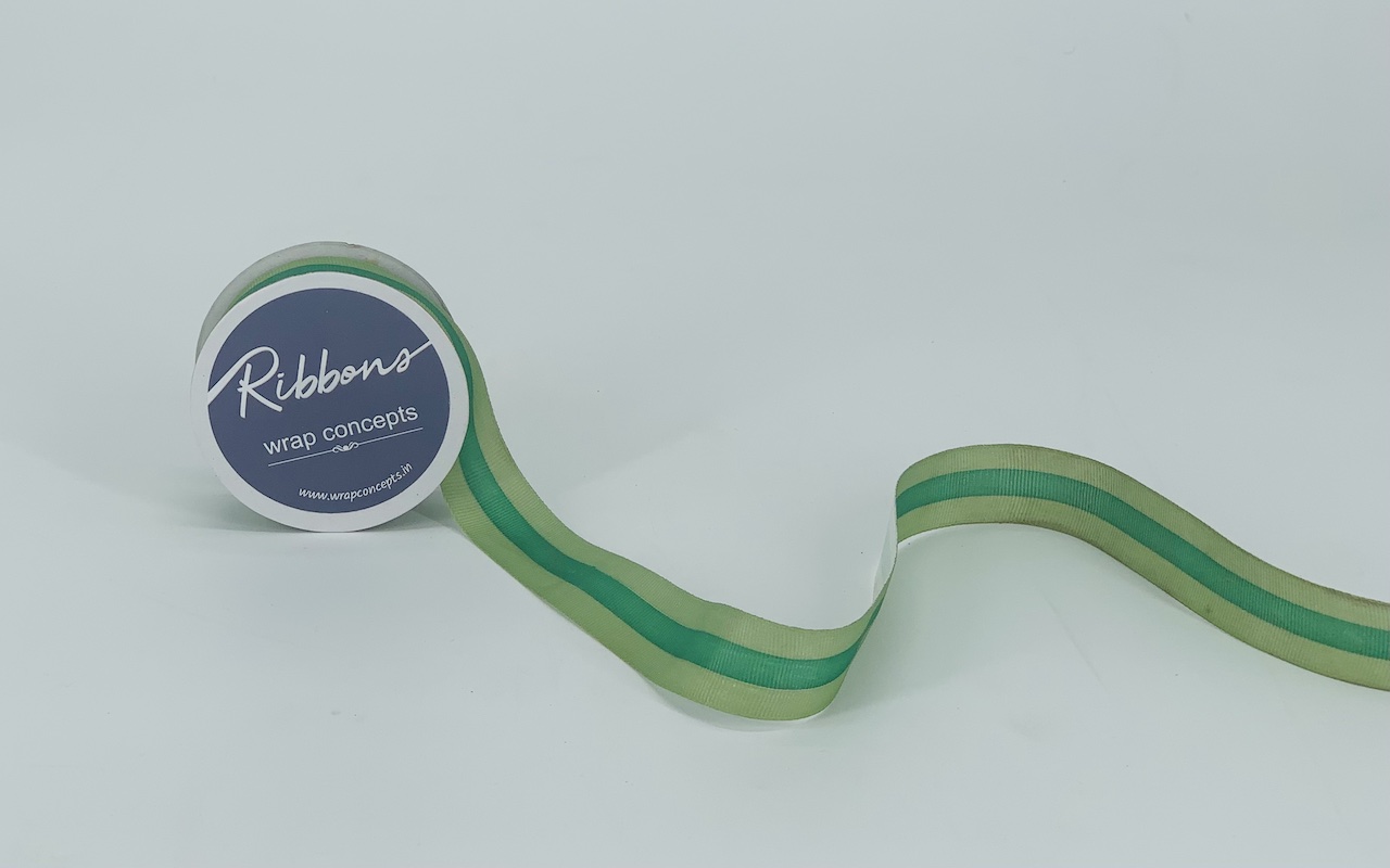 Grosgrain Stripes Ribbon - Grey & Aubergine