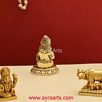 Brass Makhan Chor Matka Small Lord Bala Gopal Krishna Idol - 2.8 Inch Height