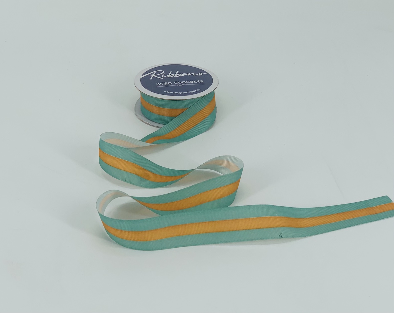 Grosgrain Stripes Ribbon - Grey & Aubergine